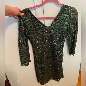 Green Sequin Cocktail Dress